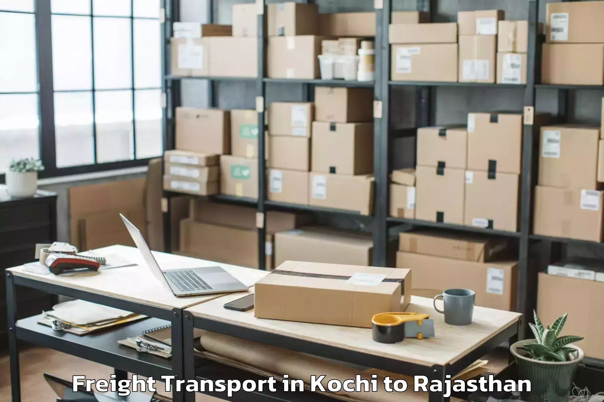 Top Kochi to Hindoli Freight Transport Available